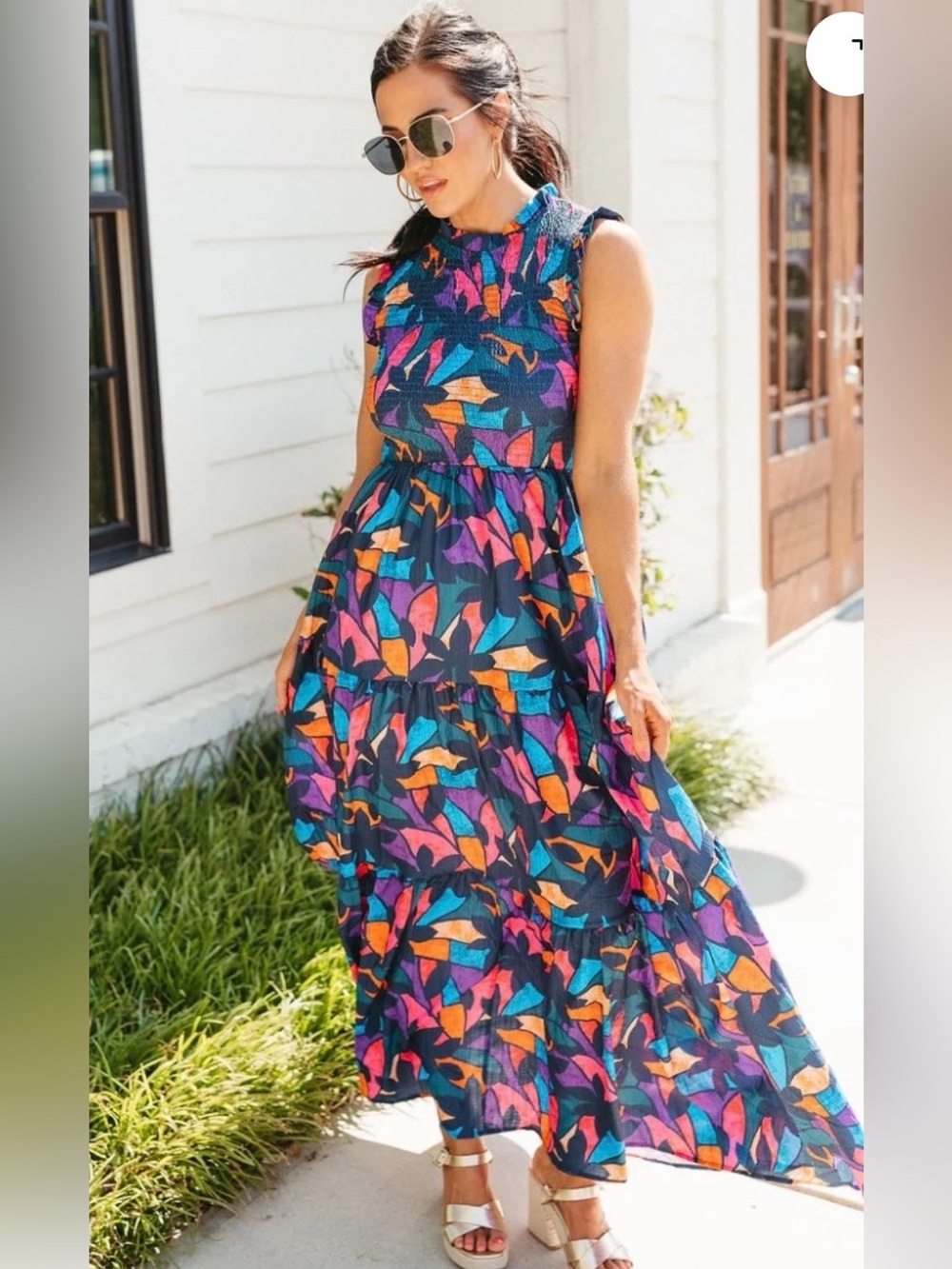 Peace Love LAGUNA FLORAL MAXI DRESS- Size Large